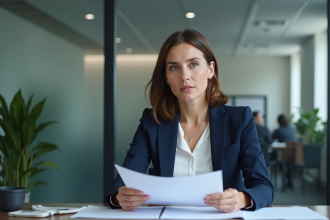 Femme professionnelle en réunion de formation