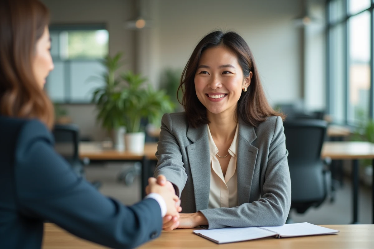 Femme souriante lors d