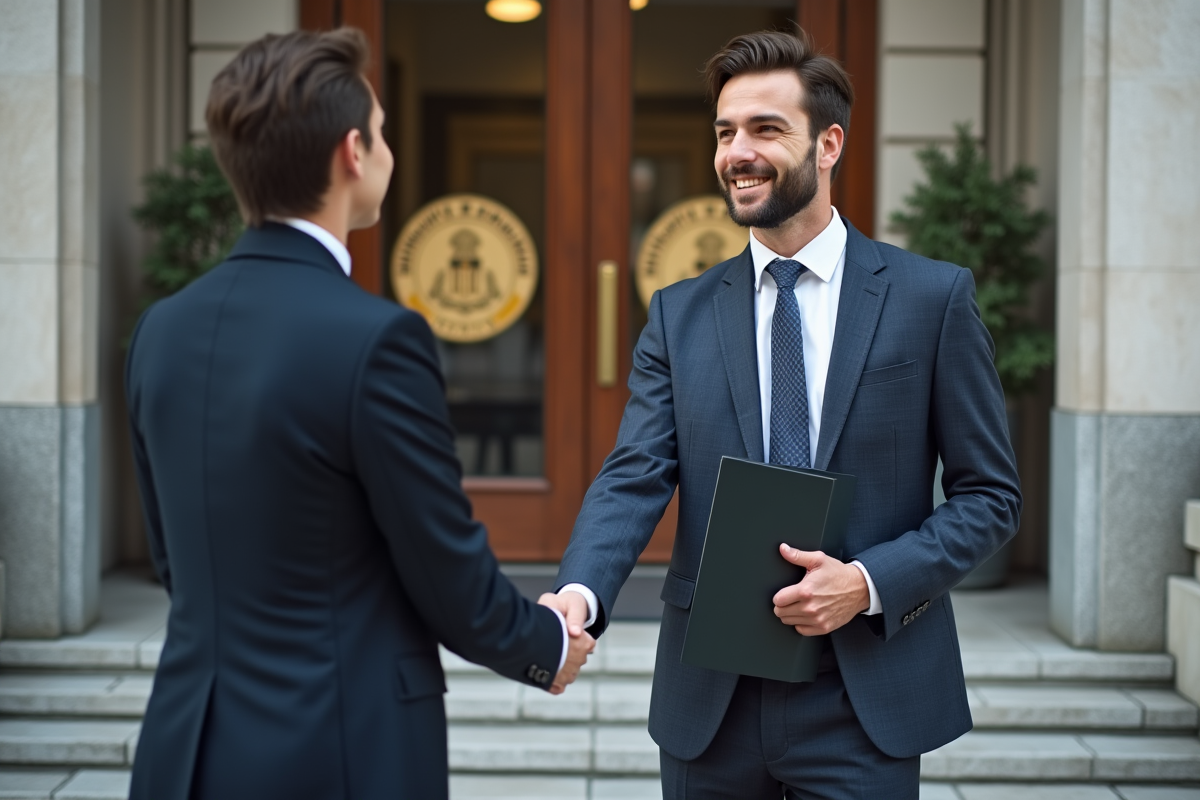 Homme confiant serrant la main d