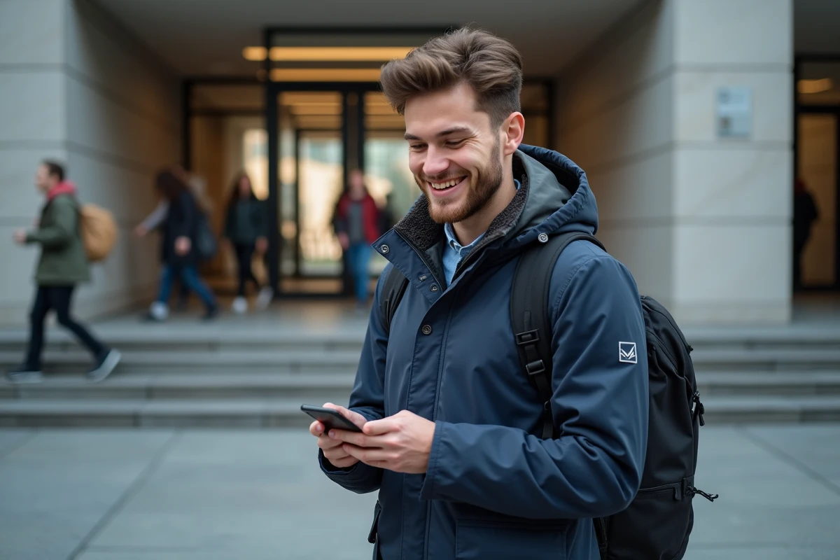 Jeune homme devant l